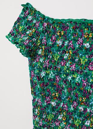 Топ с открытыми плечами на плече жатый от h&amp;m