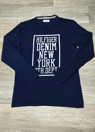 Чоловічий лонгслів tommy hilfiger з принтом, розмір l.