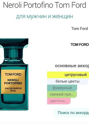 Масляные духи tom ford "neroli portofino"