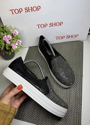 Оригинальные мокасины кеды без шнуровки слипоны skechers