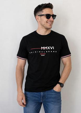 Футболка мужская с принтом hector хлопковая черная размер м