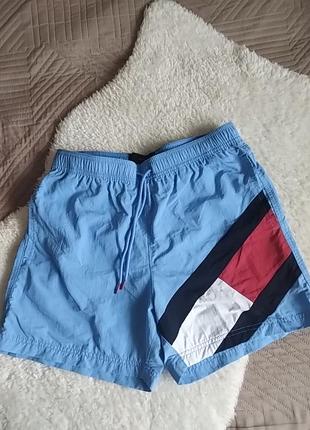 Мужские шорты Tommy hilfiger, голубого цвета.