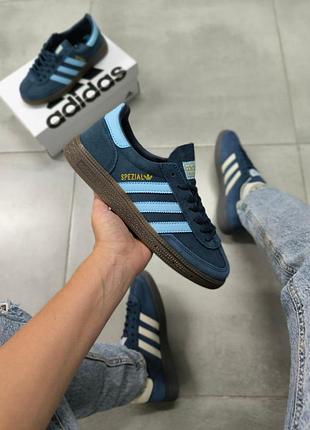 Стильные женские кроссовки adidas handball spezial blue