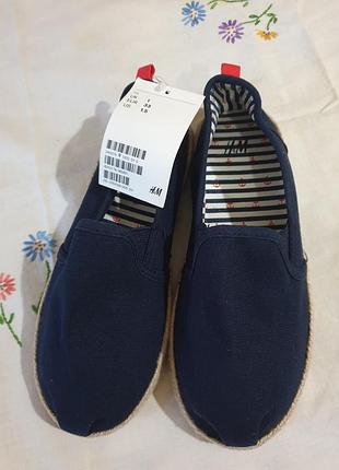 Мокасины текстиль джинс,новые для мальчика детские 33 размерh&amp;m