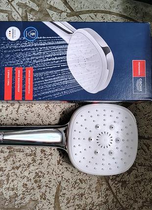 Ручна лійка для душу grohe,висота 110мм,з хрому,3 типи режиму