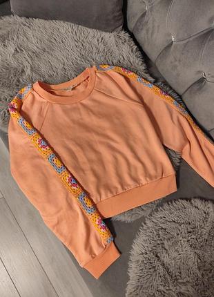 Кофта із вишивкою 🌺🧡