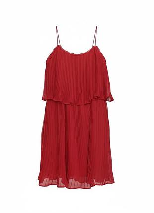 Стильна червона сукня пліссе zara