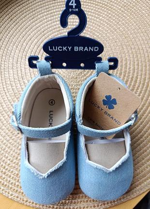 Дитячі пінетки lucky brand, балетки, джинс, денім, розмір 19, устілка 12 см, на 9–12 місяців