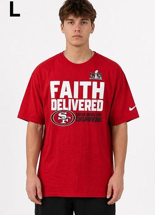 Футболка nike nfl san francisco 49ers super bowl lviii champions dri-fit чоловіча червона l