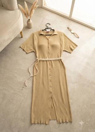 Стильна трикотажна сукня в рубчик 👗 ніжна та лаконічна сукня, яка стане чудовою базою для вашого гардероба.