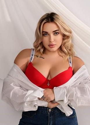 Бюстгальтер червоний чашка с 80,90