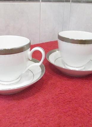 Дві чайні пари noritake contemporary metropolitan platinum
