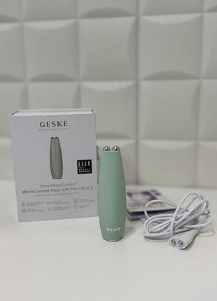 Мікрострумовий масажер  для підтяжки обличчя geske microcurrent face-lift pen 6в1 оливкова