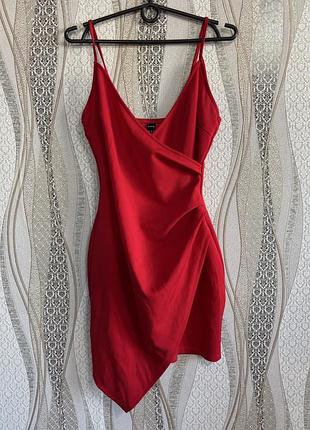 Коротка червона сукня shein