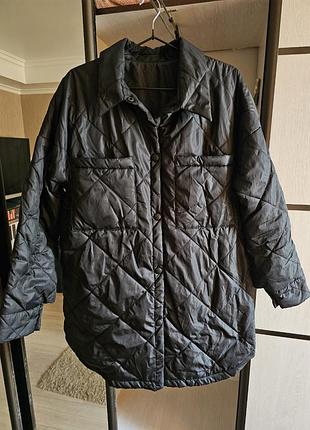 Черная стеганая рубашка, куртка100 гр