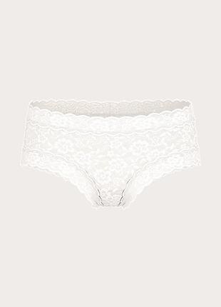 Трусики чікі мереживні victoria's secret lace cheeky panty xl білий (26825819)