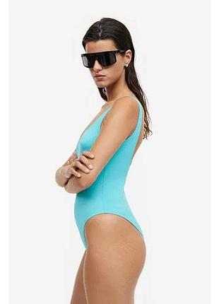 Злитий купальник блакитного кольору h&m суцільний купальник