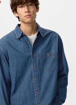 Джинсова сорочка денім від uniqlo