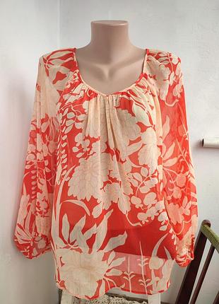 🌺 легка шифонова блуза river island, р. eur 34 (підійде і на більший розмір завдяки вільному крою)