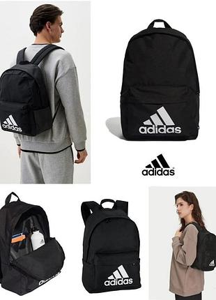 Рюкзак adidas черный вместительный городской повседневный для спорта для прогулок для университета