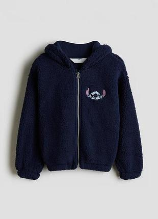 Подростковая теплая плюшевая толстовка с капюшоном для девочки h&m 170 см темно-синяя (26071102d)