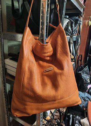 🧡 большая кожаная сумка wanschstitch