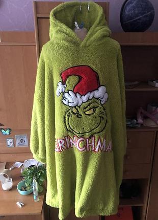 Меховушка довга, плюшева туника, кофта, худи, 3-6xl. the grinch , слип, пижама