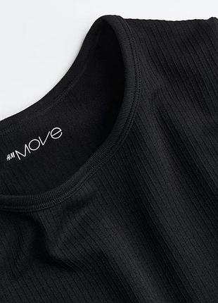 Спортивний лонгслів h&m move m чорний укорочений