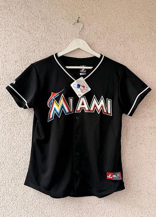 Новое женское джерсис, футболка miami marlins baseball