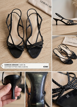 Шкіряні босоніжки giorgio armani (оригінал, made in italy) — р. 36