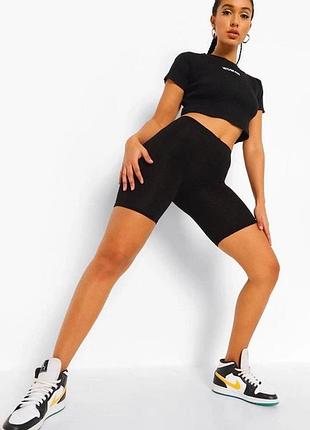 Классные черные велосипедки boohoo, велосипедки, шорты