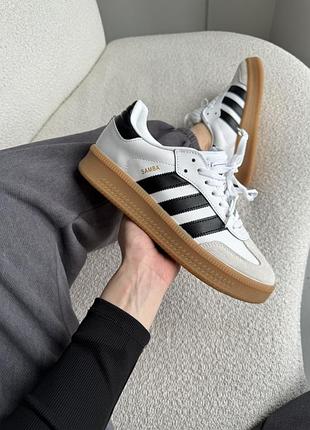 Кроссовки женские adidas samba xlg white/black gum