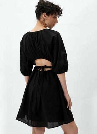 Чорна котонова сукня h&m