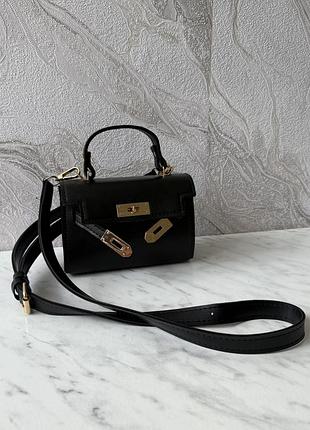 Міні-сумка чорна  у стилі кеllу  з ланцюжком через плече o modna shop