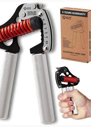 Регульований еспандер gd iron grip ig 80 light для кисті та передпліччя, 25-80 кг, для силових тренувань
