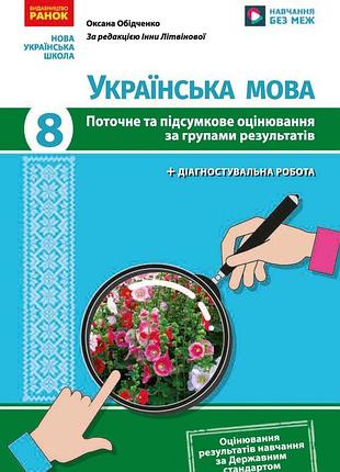 Украинский язык. 8 клас. активная и итоговая оценка по группам результатов