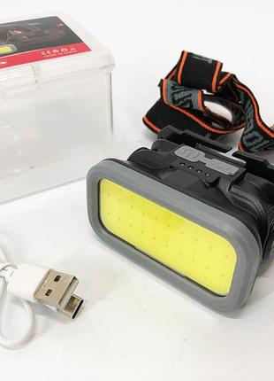 Налобный фонарь с линзой ym-309-cob(white+red), налобный фанарь, фонарь на голову диодный fw-80