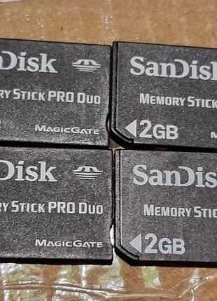 Карта памяти 2 гб sandisk 7.56-7.78/16.9-17.0 memory stick pro duo memorystick сандиск мемористик psp
