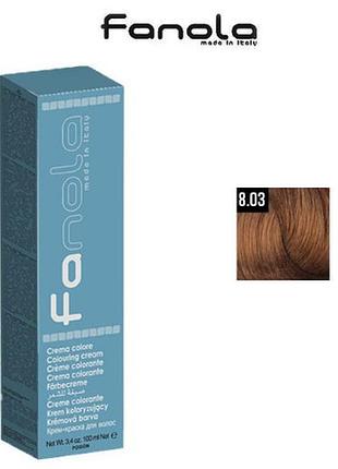 Краска для волос fanola № 8.03 warm light blonde coloring crea