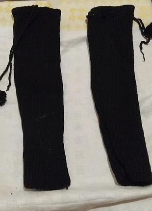 Гетры черные женские очень плотная пряжа зимние