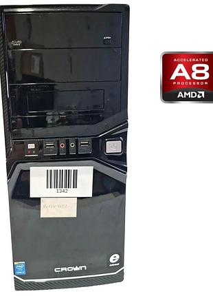 Пк б-клас crown tower / amd a8-7600 (4 ядра по 3.1 - 3.8 ghz) / 8 gb ddr3 / 500 gb hdd / amd radeon r7 graphics / 400w