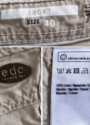 Оригінальні жіночі шорти cargo edc by esprit 100% бавовна бежеві eu 40 m–l 5