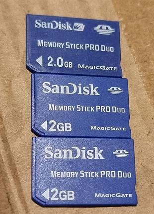 Карта памяти 2 гб sandisk 5.17-7.04/15.9-17.3 memory stick pro duo memorystick сандиск синий мемористик psp