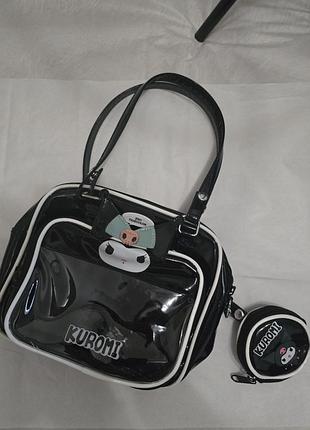 Сумка дитяча kuromi чорна з гаманцем