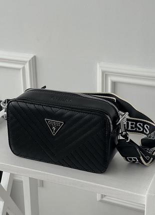 Женская сумка guess 4g стеганая черная