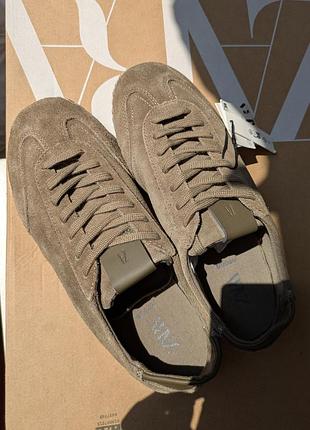 Кеды мужские кожаные zara, цвет хаки, 40 р