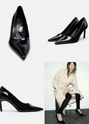 Женские черные туфли-лодочки zara p.-41