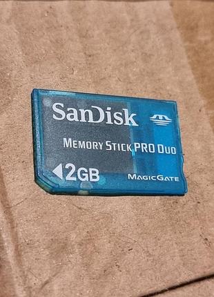 Карта памяти 2 гб sandisk 4.51/15.1 memory stick pro duo memorystick сандиск голубой мемористик psp