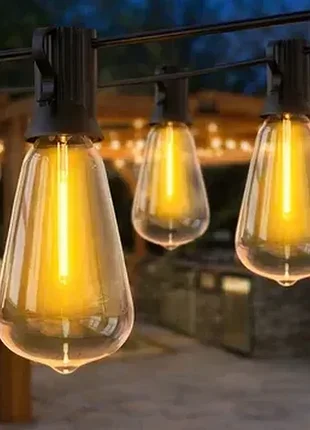 Декоративная светодиодная гирлянда 10 метров, 25 led со соединителем питания от сети 220в.