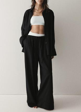 Штани льняні h&m s вільний фасон